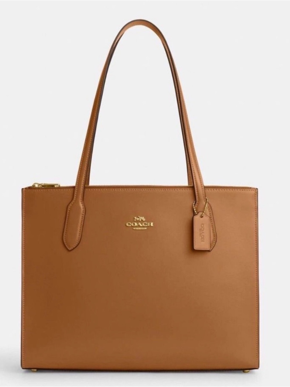 Coach Caramel Nina Smooth
Brown Leather Tote Bag come with wallet